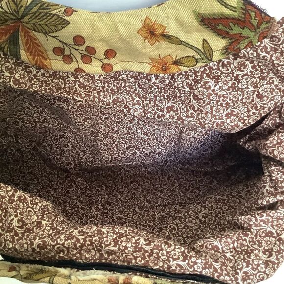 Handmade Fabric Bag Wooden Handle Euc - Picture 3 of 9